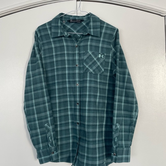 Under Armour Men's Green Coolgear Plaid Shirt - Picture 1 of 7